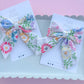 Hand Embroidered Floral Medium Sailor Hair Bow-READ DESCRIPTION