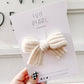 Cream Knit Hair Bow
