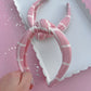 Pink Grid Ribbed Knotted Headband