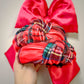 Christmas Velvet Plaid Knotted Headband for Girls & Women