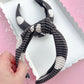 Black Dot Ribbed Knotted Headband