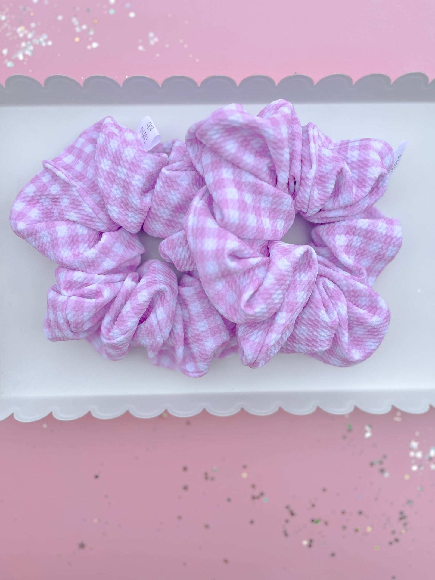 Pink Gingham Oversized Scrunchy