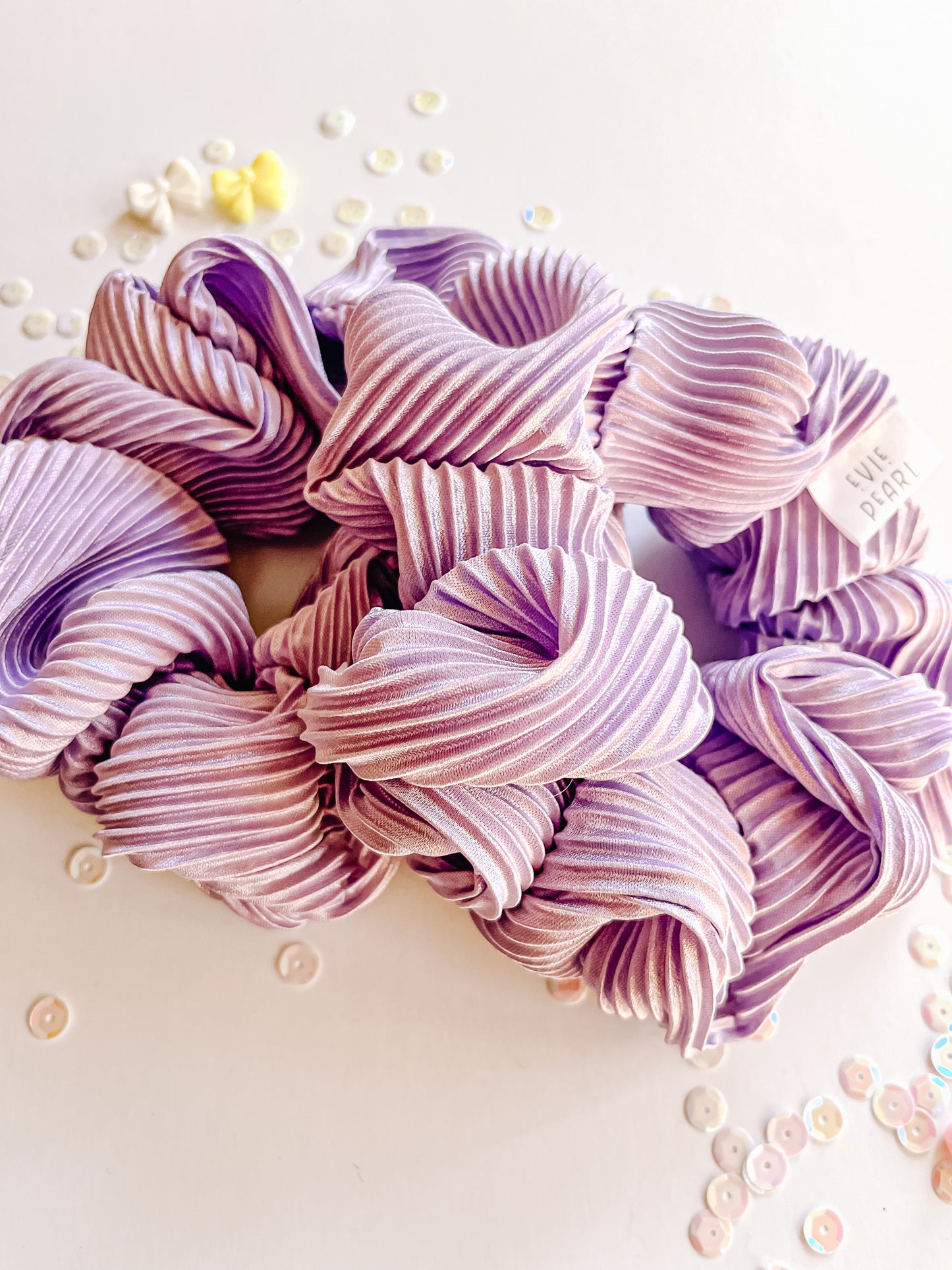 Lilac Silk Crinkle Oversized Scrunchy