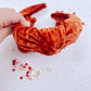Pumpkin Spice Velvet Luxe Knotted Headband for Girls & Women