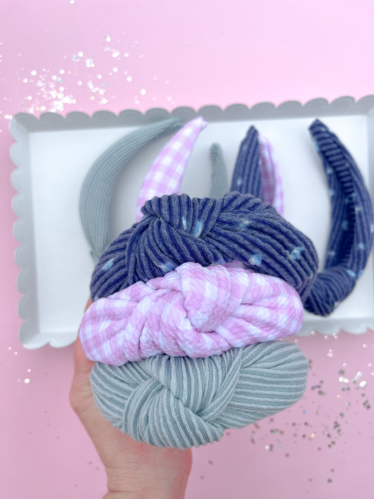 Sage Green Ribbed Knotted Headband