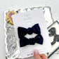 Black Velvet Knot Bow Pigtail Set