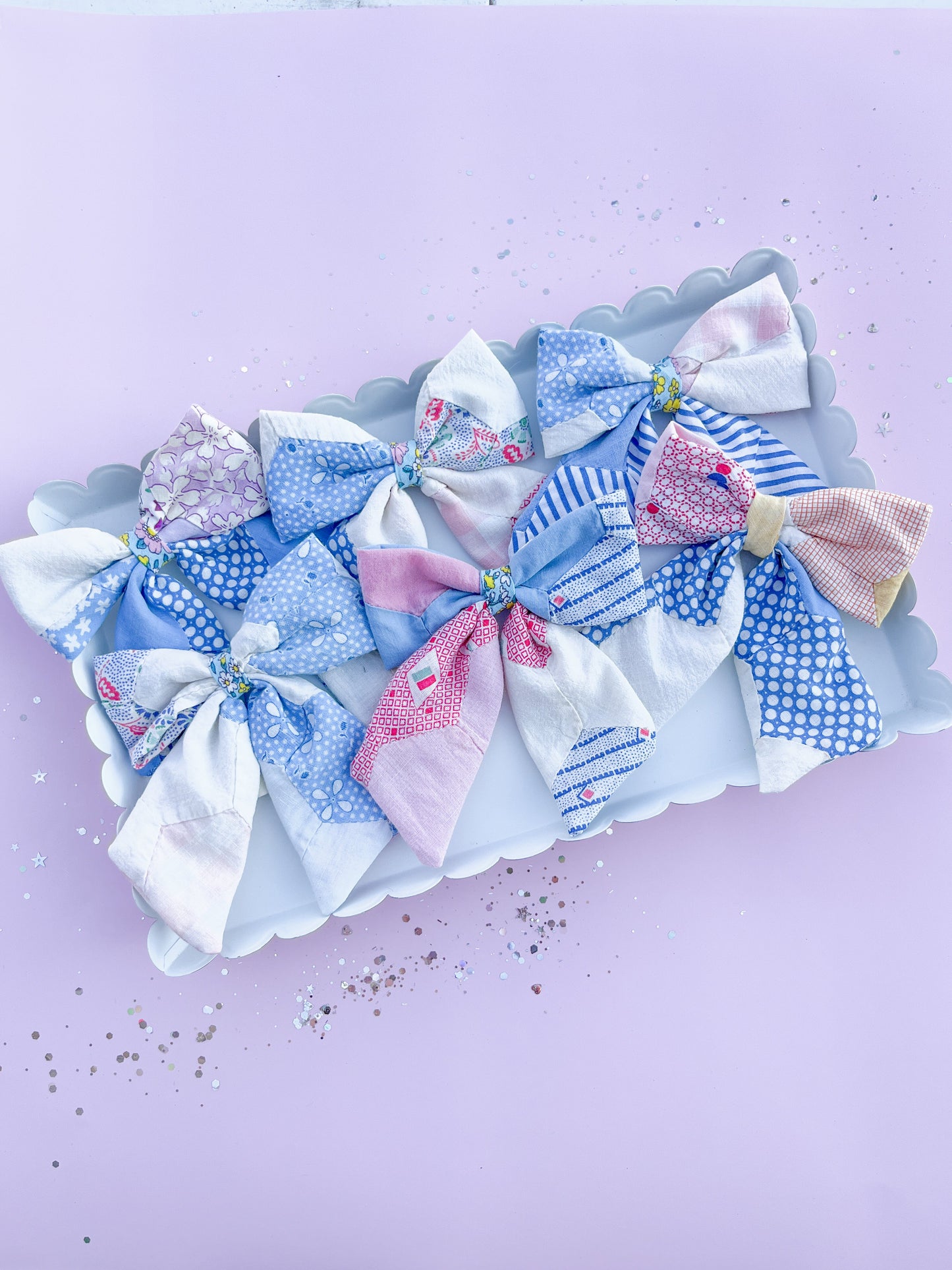 Heirloom Patchwork Quilted Medium Sailor Bow for Girls & Women