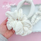 White Ribbed Teacher Gift Set- Lanyard| Knotted Headband| Scrunchie
