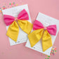 Pink & Yellow Colorblock Medium Sailor Bow