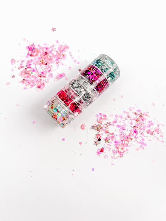 Stack of 5 Hair Glitter Gel