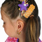 Mini May Collab- Purple Party Stars with Orange glitter snap clip set