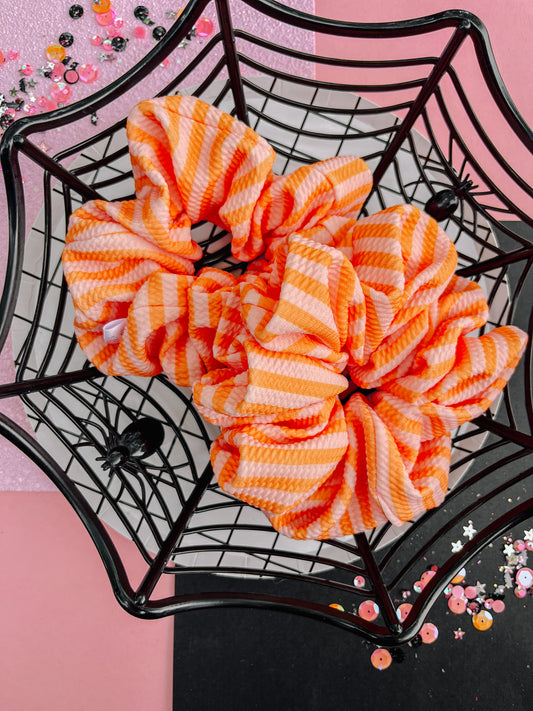 Pink Peach Stripes Oversized Scrunchy