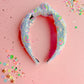 Rainbow Sequins Heart Knotted Headband