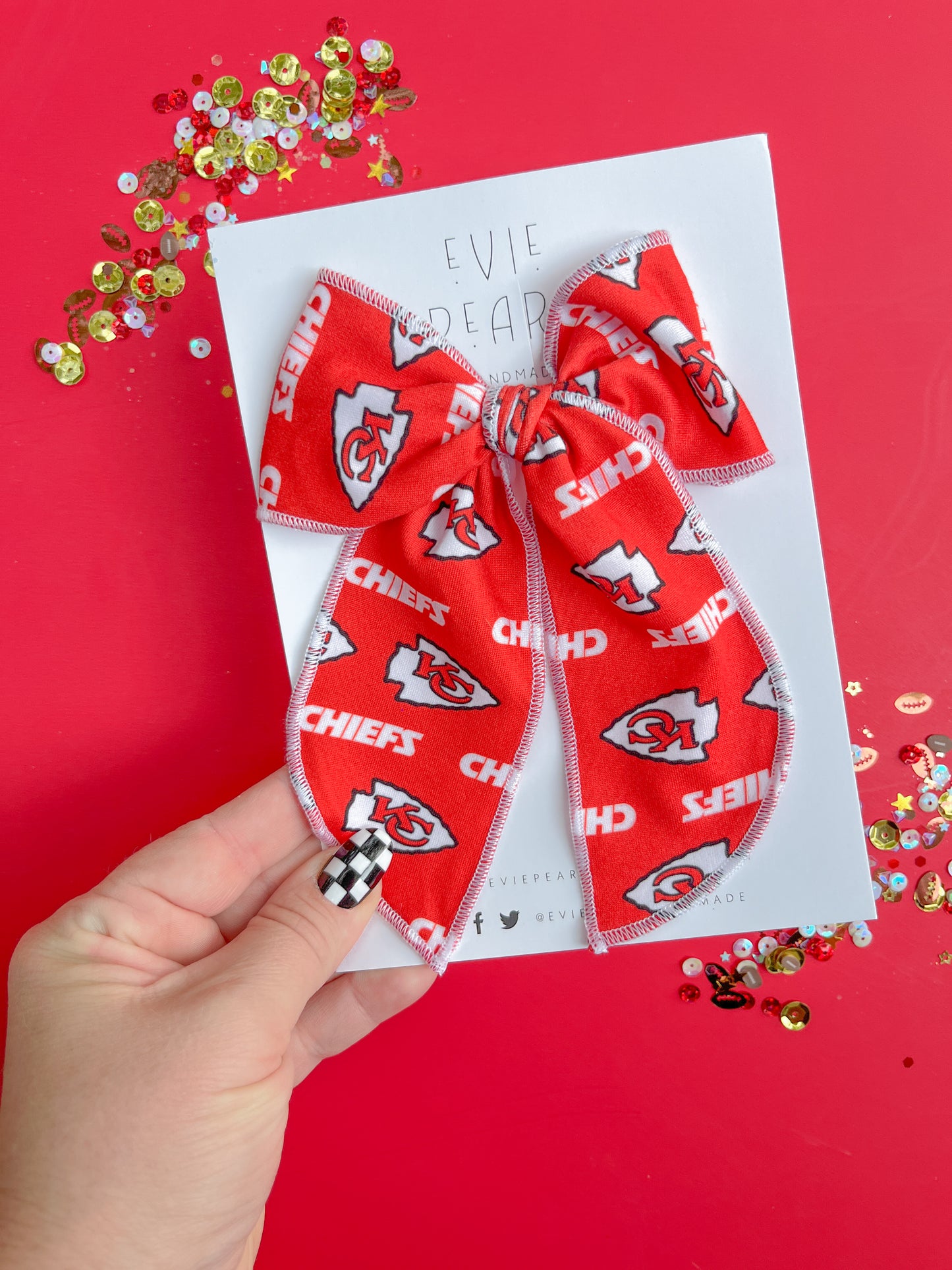 Red KC Chiefs Oversized Bow