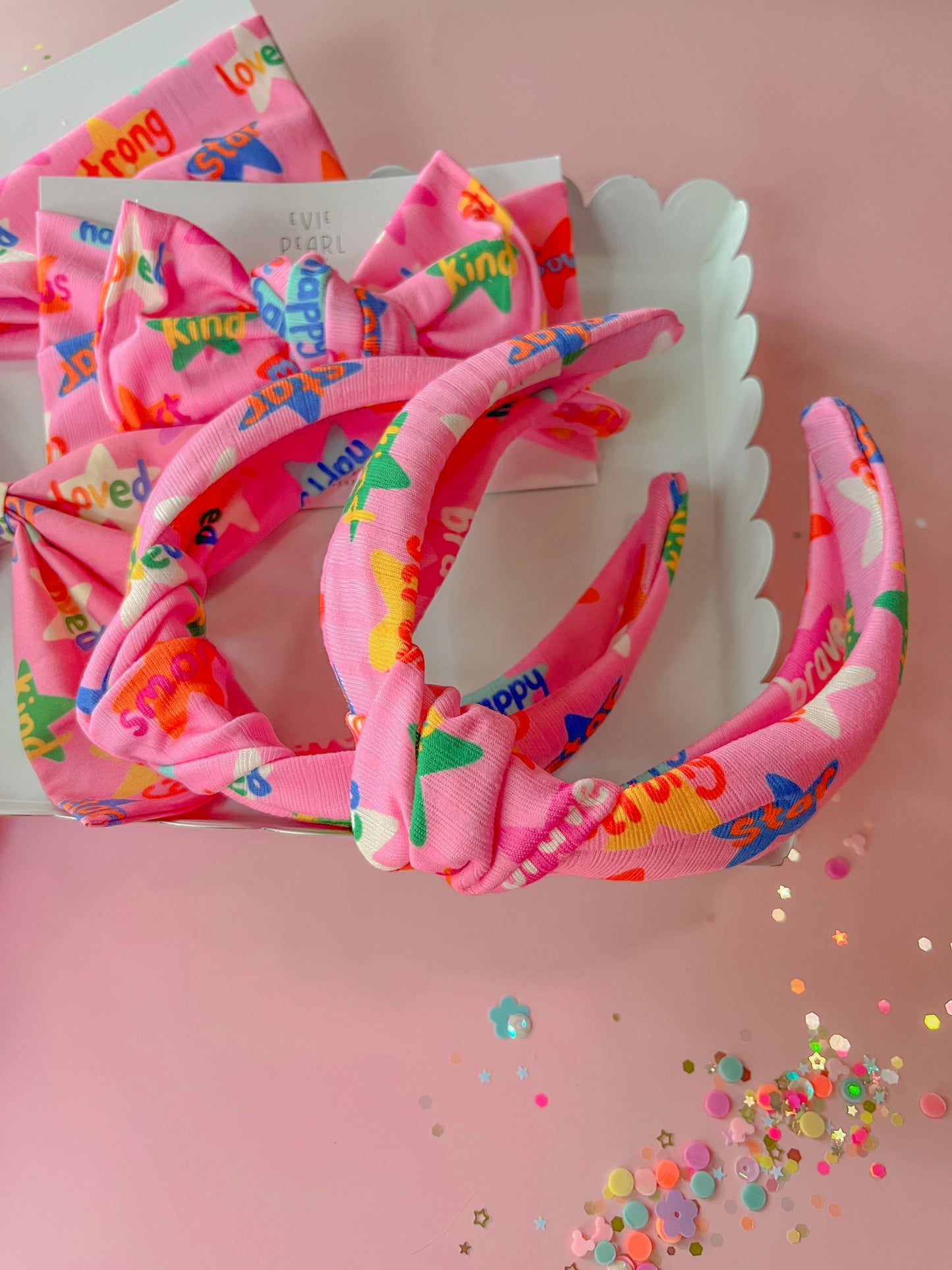 Pink Positive Affirmation Knotted Headband