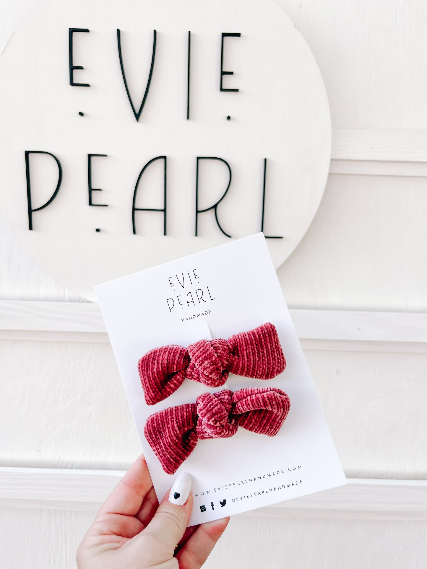 Mauve Sweater Knot Bow Pigtails