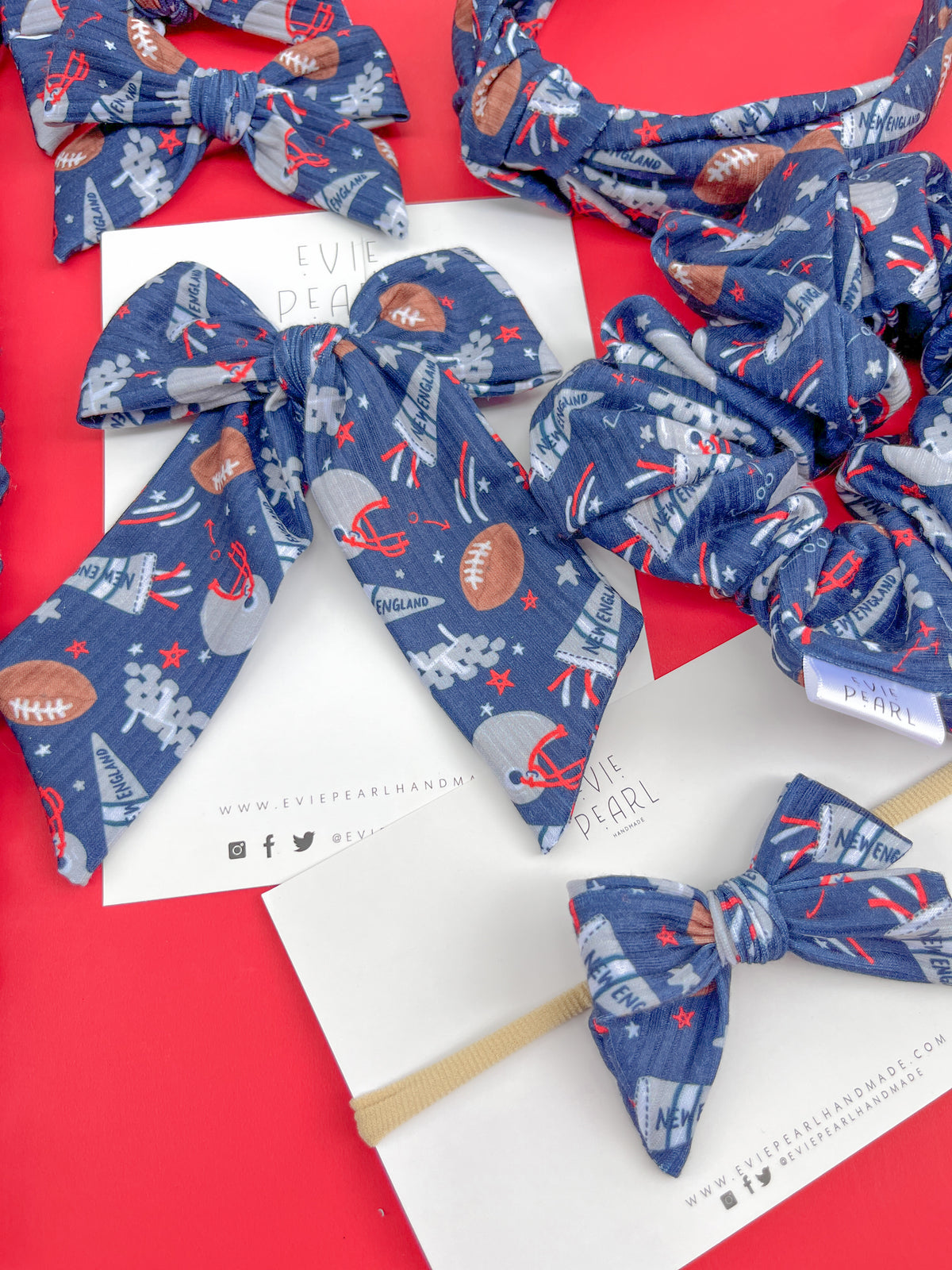 New England Patriots Hair Accessories | Bows, Scrunchies & Headbands