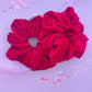 Red Ribbed Soft Oversized Scrunchy for girls and women