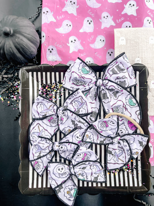 Ghostie Skully Frames Hair Bow