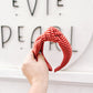 Rust Ribbed Knit Knotted Headband for Girls & Women