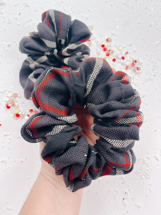 Navy Rust Cream Plaid Oversized Scrunchy