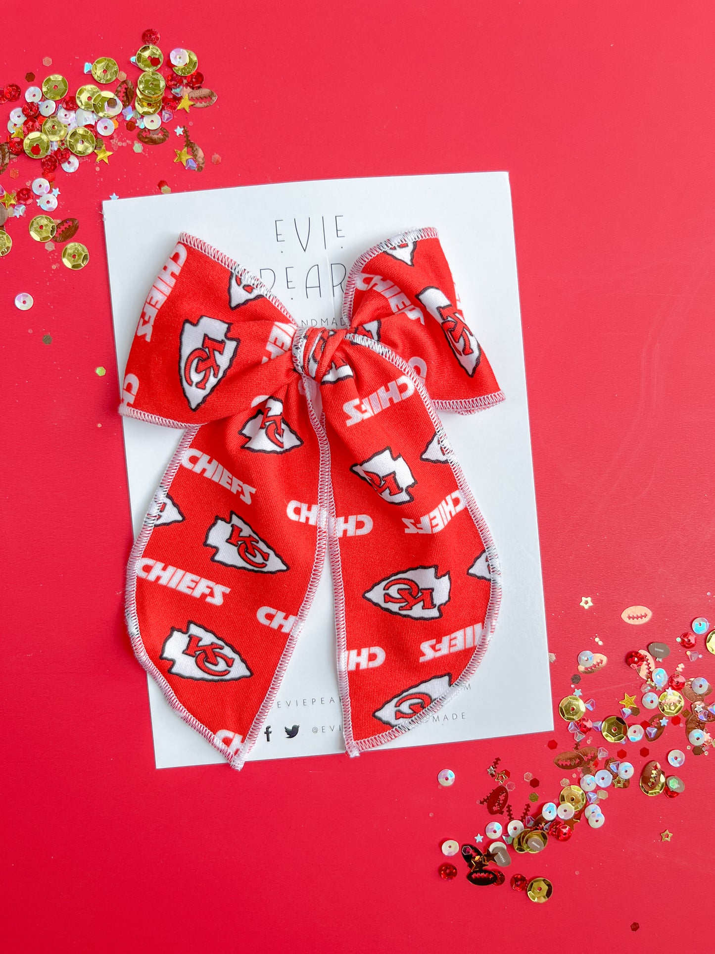 Red KC Chiefs Oversized Bow