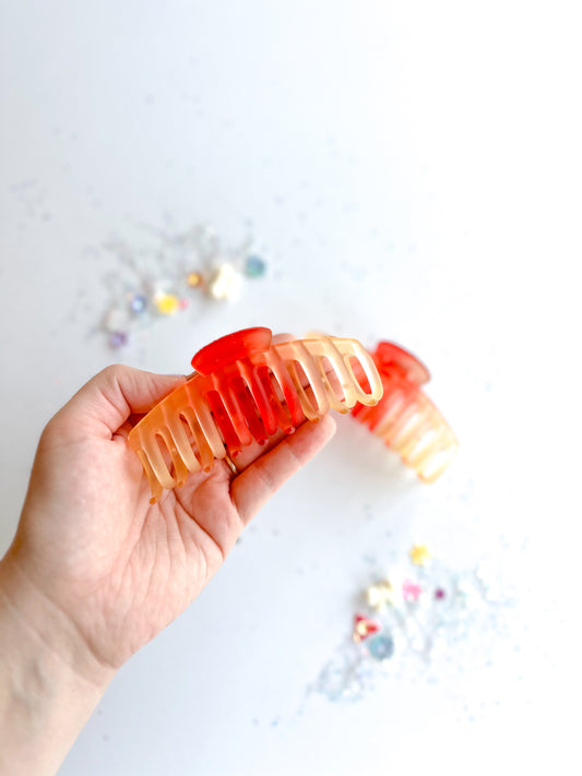 Red & Yellow TieDye Claw Clip