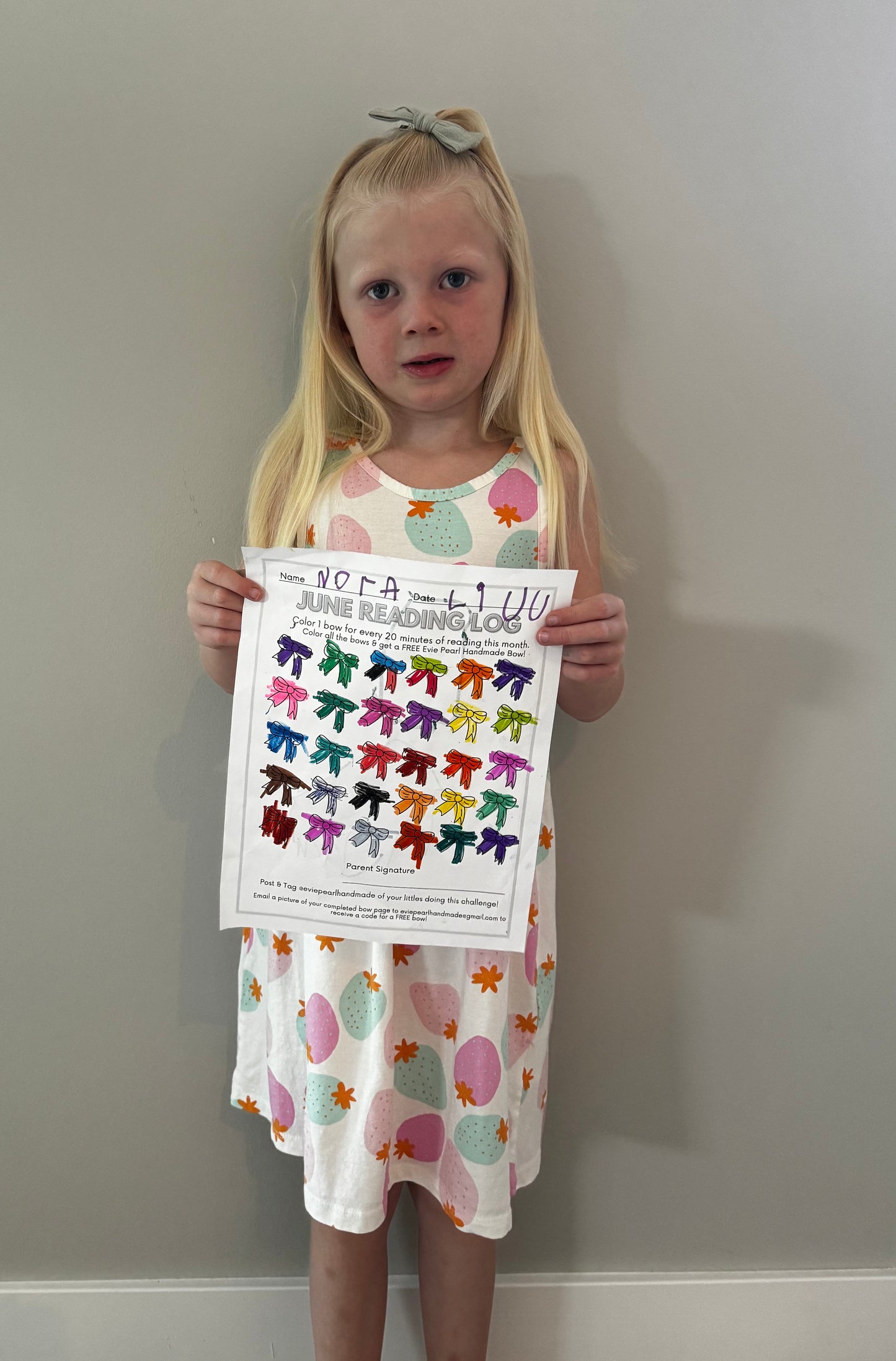 FREE BOW -June Summer Reading Log Challenge - Bow Chart Download