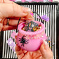 Mini Pink Spider Glitter Cauldron Filled With Snap Clips