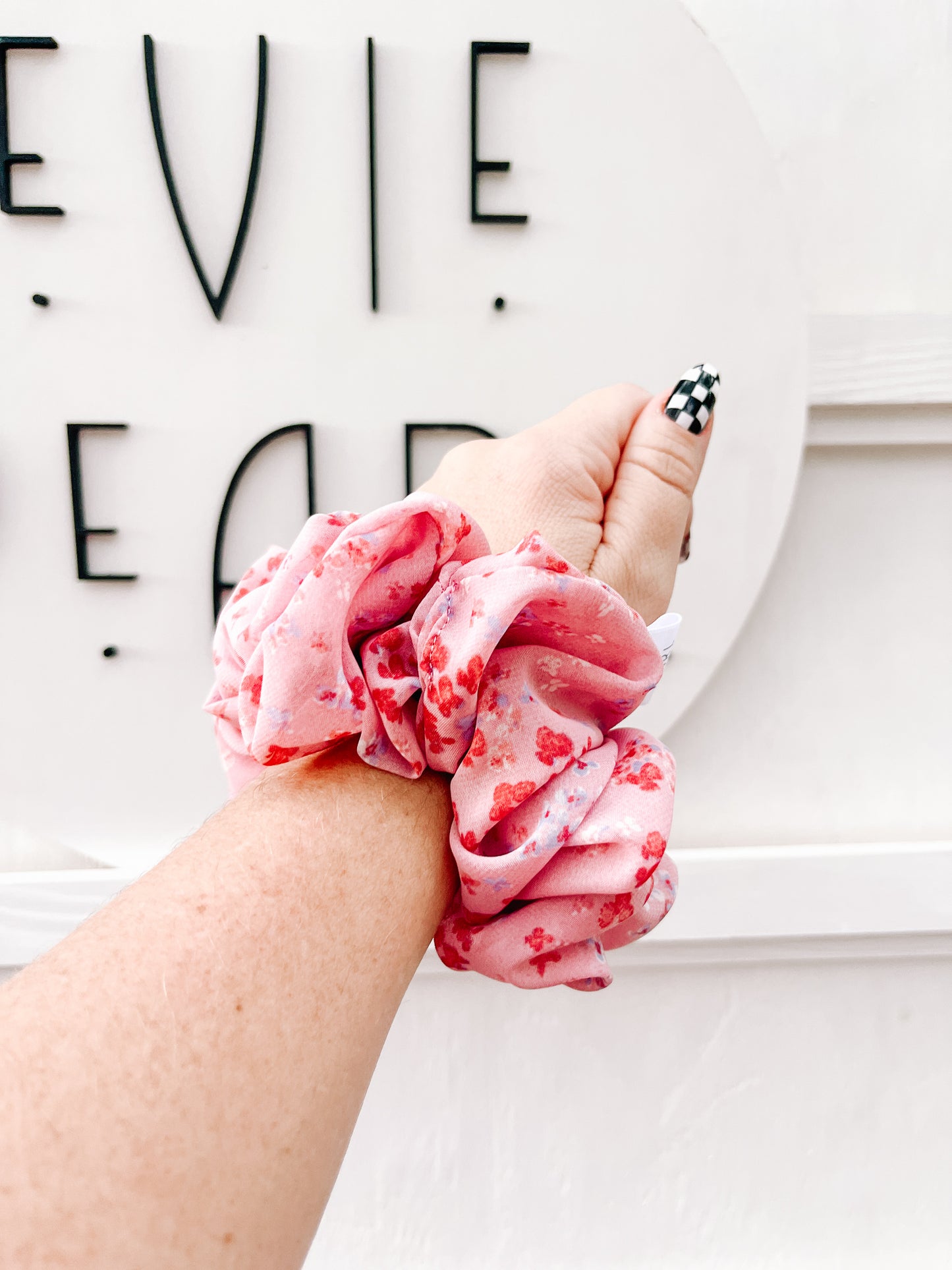 Pink Fall Floral Scrunchy for girls & women