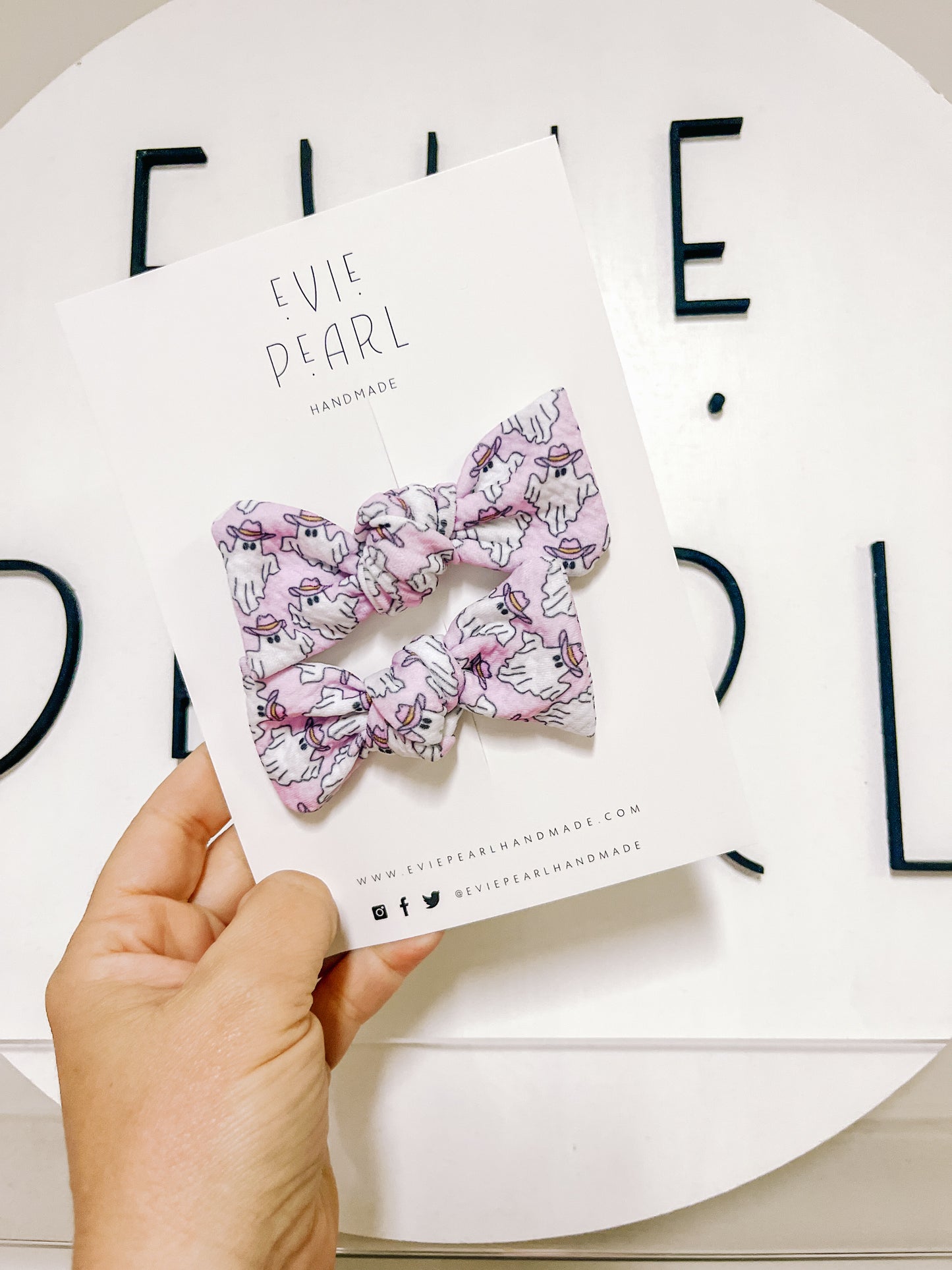 Pink| Cowboy Ghost Knot Bow Pigtails