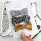 Silver, Black Sequins, Gold Trio Knot Bow Set