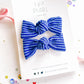 Blue Ribbed Knot Bow Pigtail Set