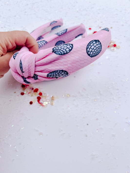 Pink Disco Knotted Headband for Girls & Women