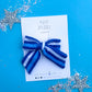 Blue Stripe Pinwheel Bow Kansas City Inspired