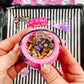 Mini Pink Spider Glitter Cauldron Filled With Snap Clips
