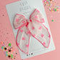 Oversized Hot Pink Flocked Bows Bow