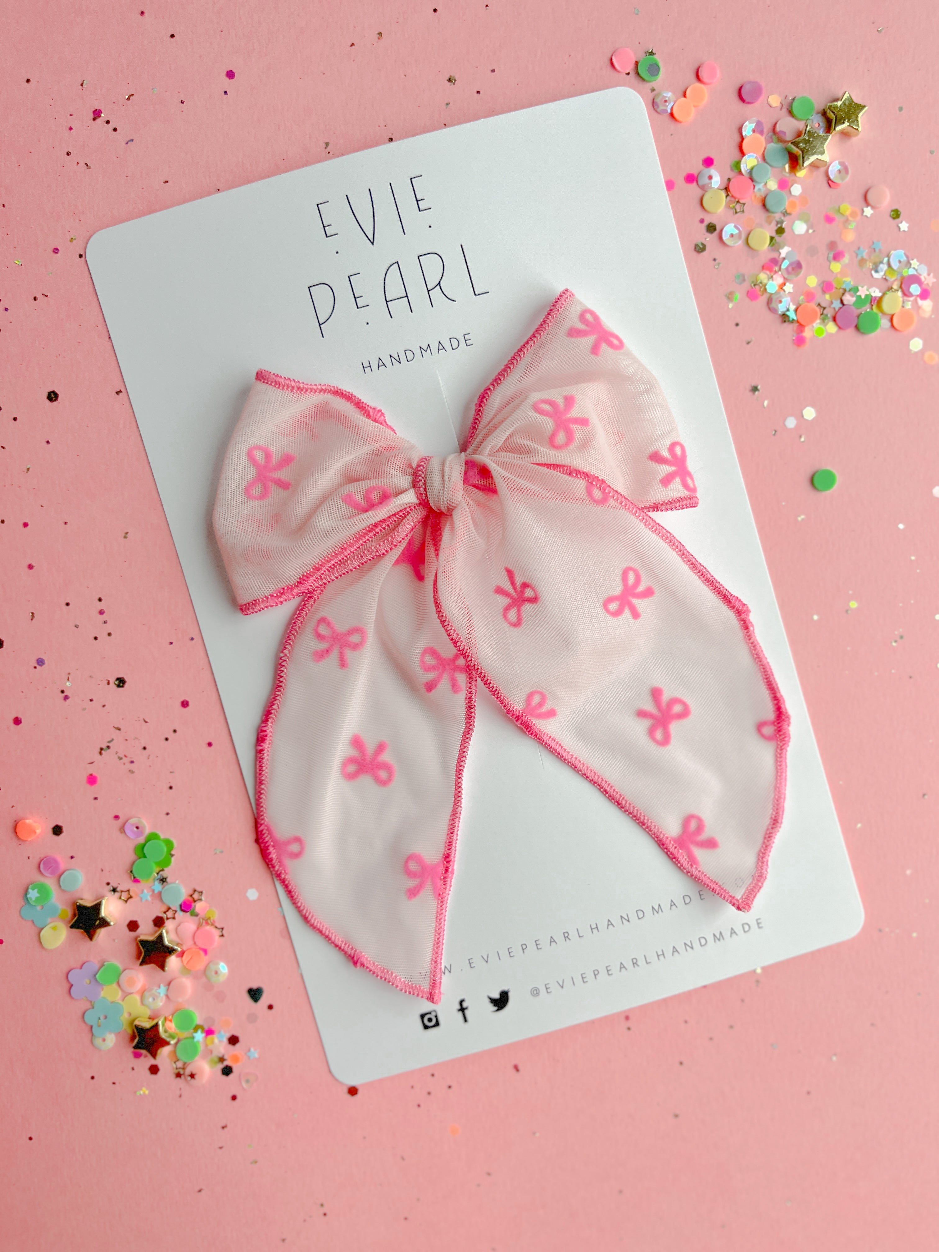 Flocking Bows Oversized Hot Pink Flocked Bows Bow – Evie Pearl Handmade