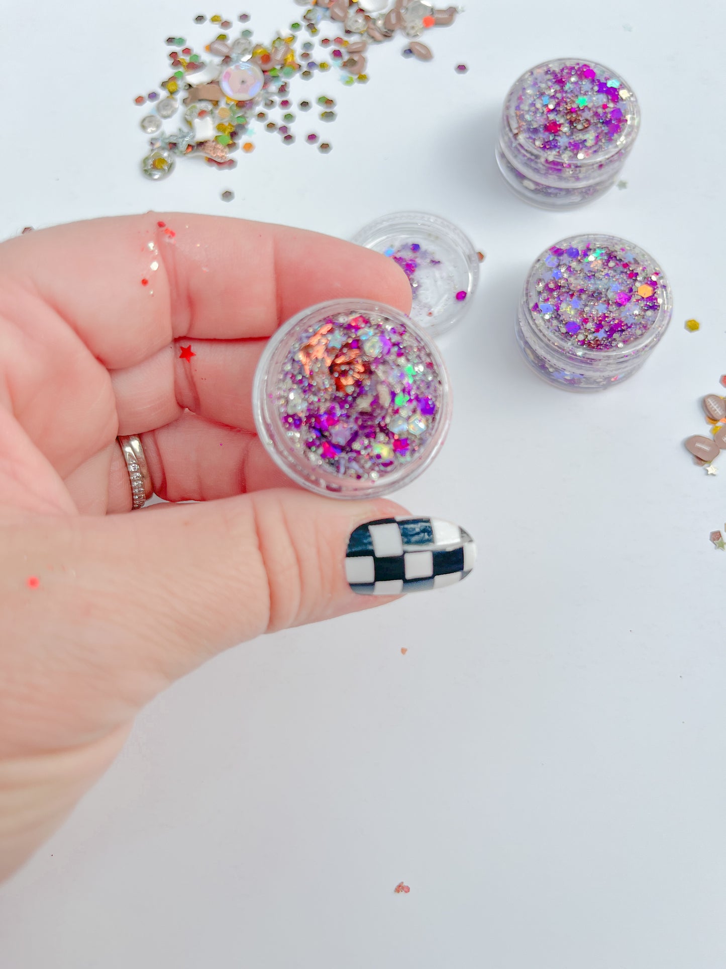 Purple Silver Football Game Day Hair Glitter Gel