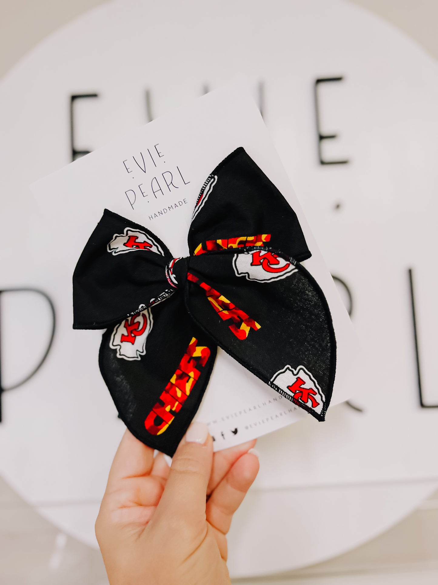 Black Chiefs KC Oversized Bow