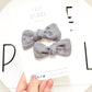 Gray Muslin Knot Bow Pigtails