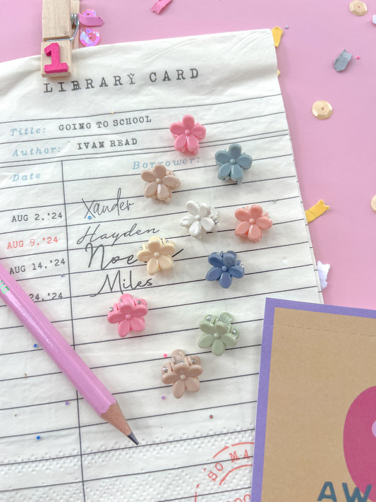 Mini Flower Claw Clips Set of Ten