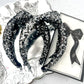 Black & Silver Sequin Knotted Headband for Girls & Women