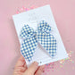 Medium Blue Checkered Bow