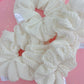 Crisp White Ribbed Scrunchy