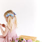 Blue Green Floral Medium Pinwheel Pigtail Set