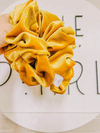 Gold Mustard Velvet Luxe Oversized Scrunchie
