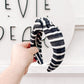 Black White Stripe Knotted Headband for Girls & Women