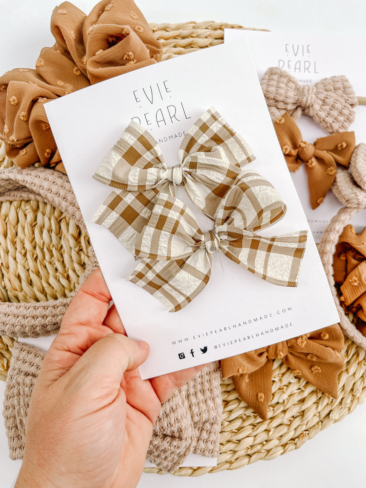 Monthly Subscribers Only! Brown Plaid Pigtails for November Subscription Add On Only