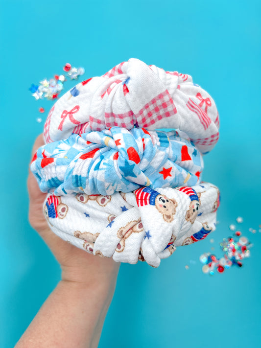 4th of July Knotted Headbands for Girls & Women